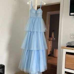 Stacees Baby Blue Prom Dress